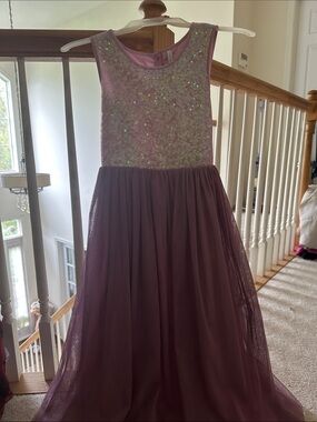 Girls Sparkle Tulle Party Dress - Dusty Rose